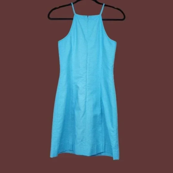Lilly Pulitzer Womens Larina Seaspray Blue Gold Shift Mini Dress Size 2 NWT  - conticontadores.com.br